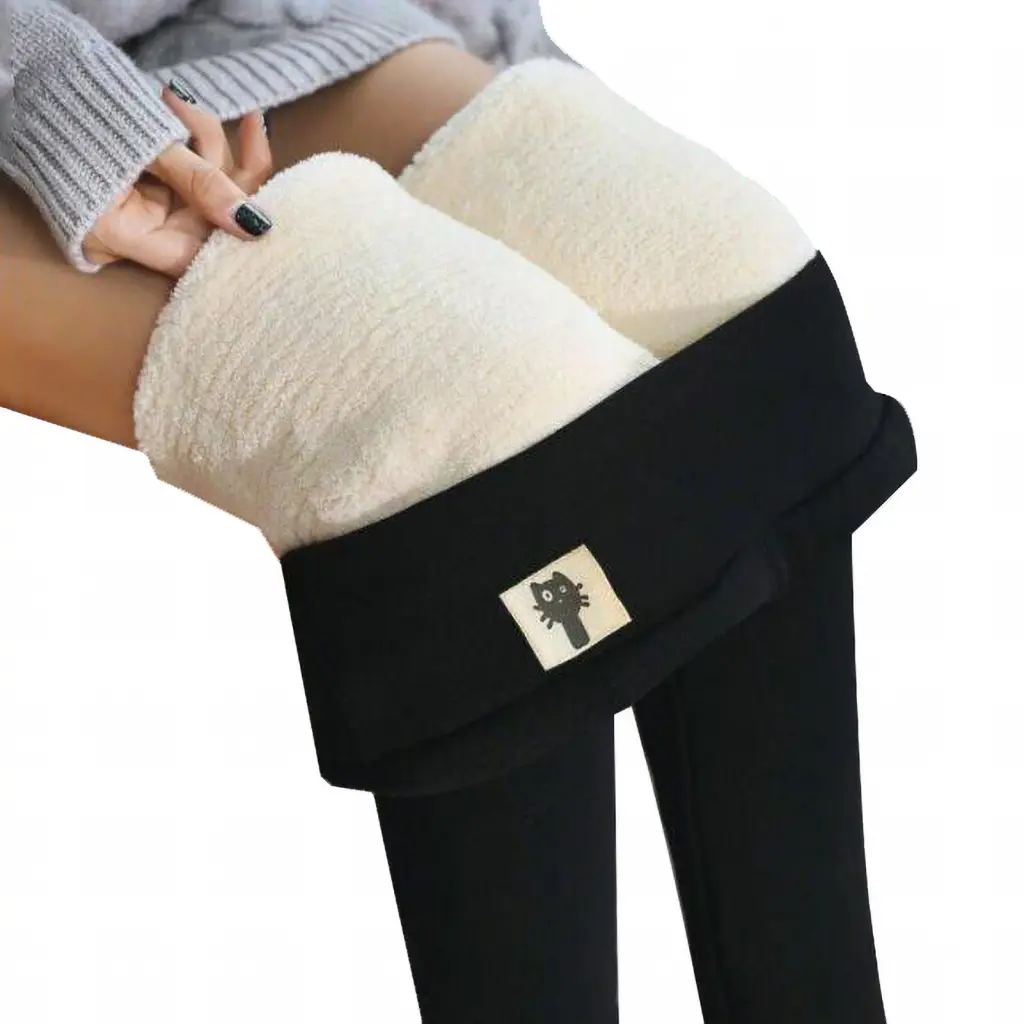Drkle-Quần Mùa Đông Ấm Áp Cho Nữ, Quần Legging Lót Vải Nhung Lông Dày, Cạp Cao, Quần Bó