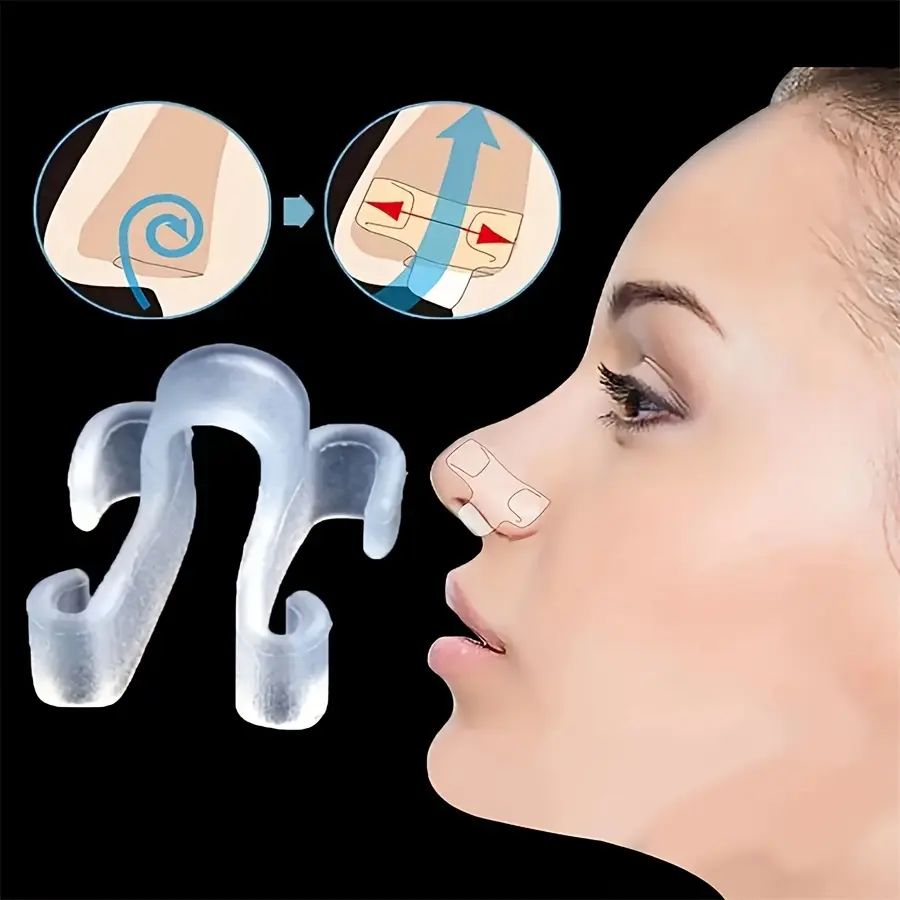 Thiết Bị Thông Hơi Mũi Chống Ngáy, Vừa Vặn Chắc Chắn, Dụng Cụ Xông Hơi Mũi Bằng Nhựa Trong Suốt & Dụng Cụ Hỗ Trợ Thở, Cải Thiện Chất Lượng Giấc Ngủ, Hoạt Động Không Cần Pin, 1 Cái