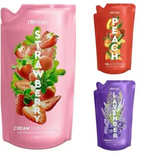 (TERMURAH) Watsons Lovemy Cream Bodywash Refill 900 ml sabun mandi - lavender Peach Strawberry Sabun Mandi