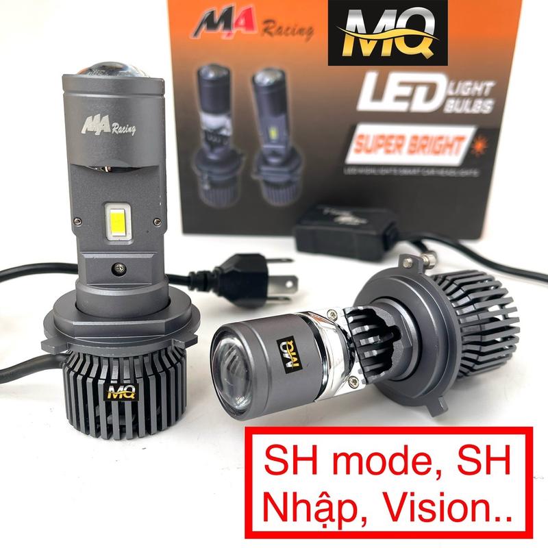 Đèn Pha Bi Cầu T1 Pro Kính Tím MA Racing Lắp SH mode Vespa Lyberty Ô Tô M3MINI Led bi cầu mini