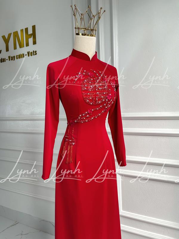 Áo dài cặp đỏ hot tua rua mùa cưới - Áo Dài Lynh Nữ Áo Cưới Váy Cưới Women Dress Voan Bo Chun Voan Bo Chun 3
