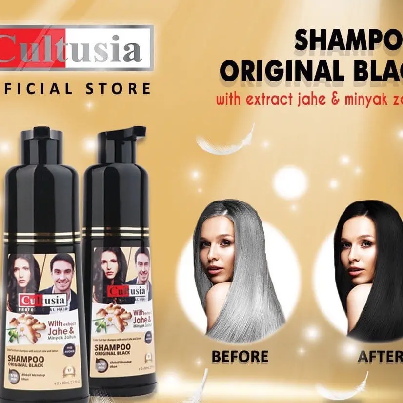 Cultusia Shampo Original Black dengan Ekstrak Jahe & Minyak Zaitun 160ml Haircare