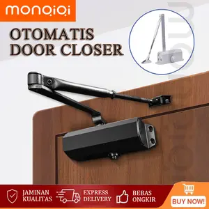 Monqiqi 180/35KG Door Closer Penutup Pintu Otomatis Door Closer Tahanan Pintu Kunci Pintu Penutup Pintu Otomatis Peralatan Penutupan Pintu Kecepatan Disesuaikan