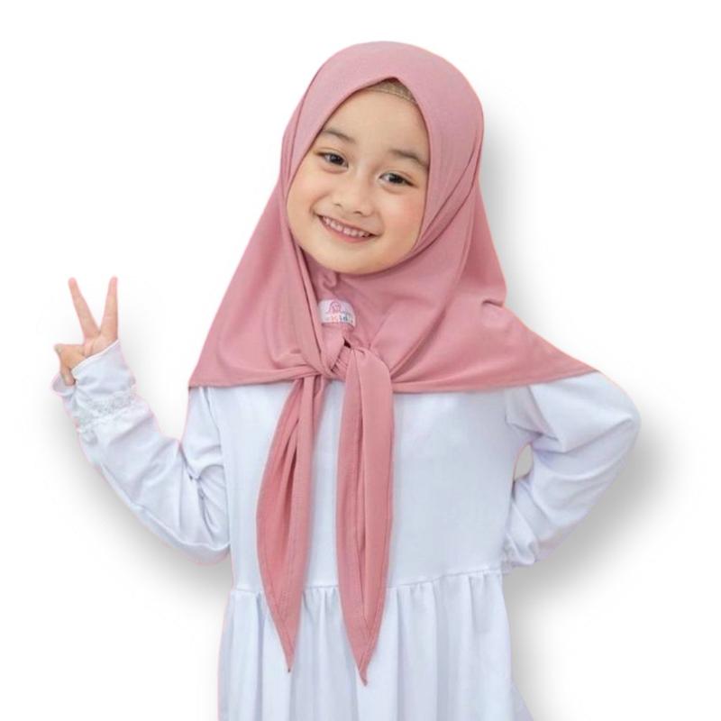 Jilbab / Hijab anak segi tiga instan anak jersey premium 0_6thn  ||  Kerudung Segitiga instan anak Muslim 3