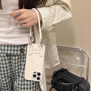 Ốp Điện Thoại Tương Thích Với Iphone16, Có Dây Đeo, Màu Trơn Thích Hợp Cho Các Mẫu Iphone Từ 15promax Đến 141312, Họa Tiết Da Mùa Thu Và Mùa Đông, Bao Gồm Tất Cả, T4b01-12