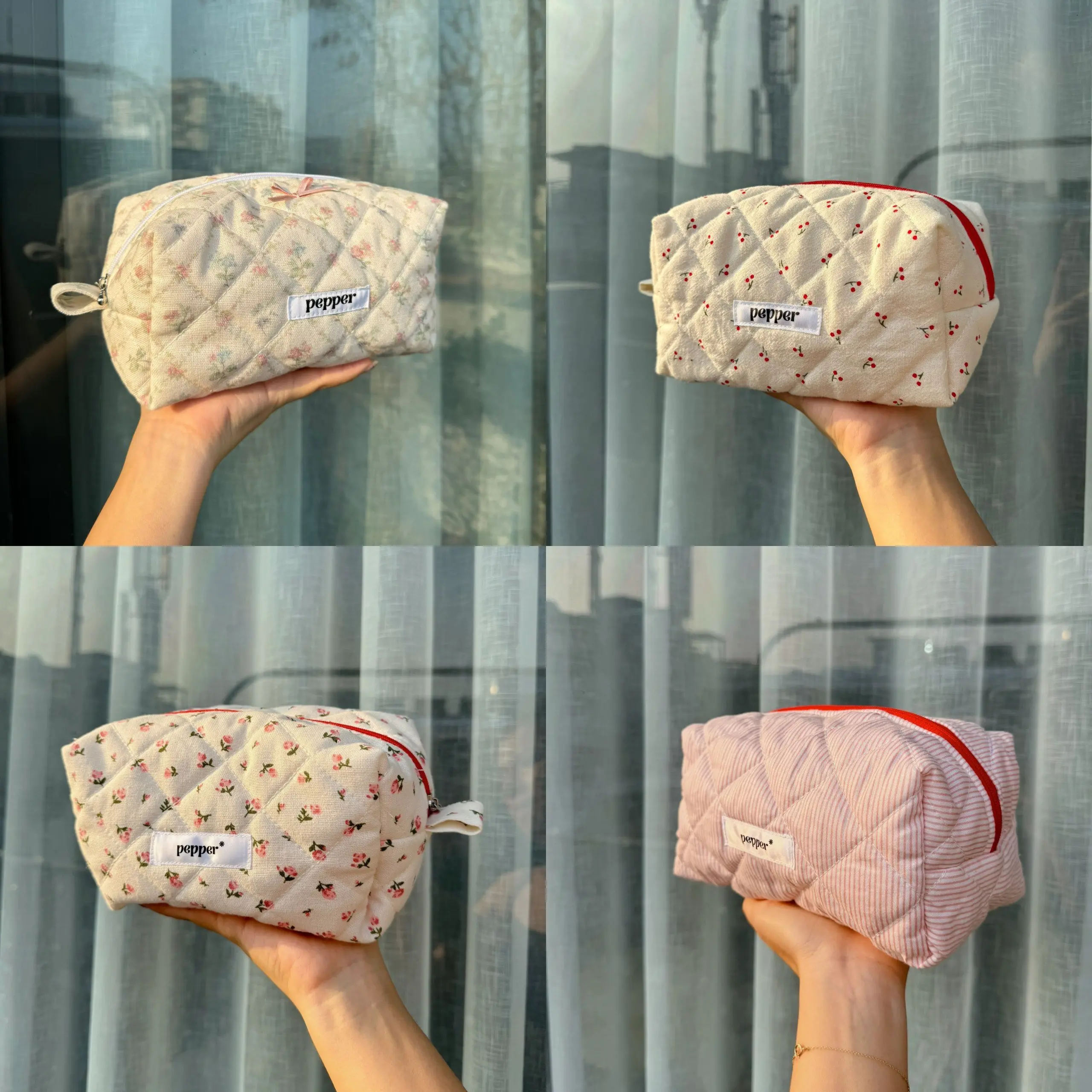 Pouch Túi Vải Nhiều Màu Chần Bông Mềm Mại đựnġ Mỹ Phẩm Make Up Hộp Bút Viết Đồ Dùng Cá Nhân xᶖnh Xắn Pepper Clothing