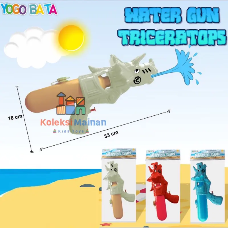 Mainan Anak Water Gun Dinosaurus Triceratops Tembak Tembakan Air Dino 4
