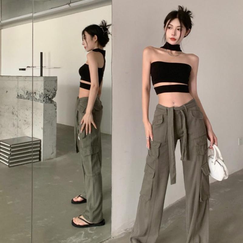 Women Halter Sleeveless Tops Slim Fit Summer Casual Solid Color Backless Crop Tube Tops Streetwear 4