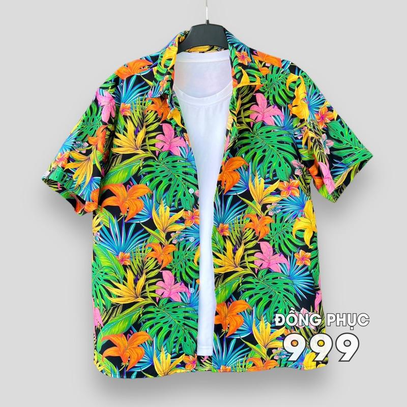 [18 MÀU - RIÊNG ÁO] sơ mi hoa lá đồng phục đi biển vải kate thái đủ size nhiều màu cho nhóm lớp gia đình công ty cặp đôi