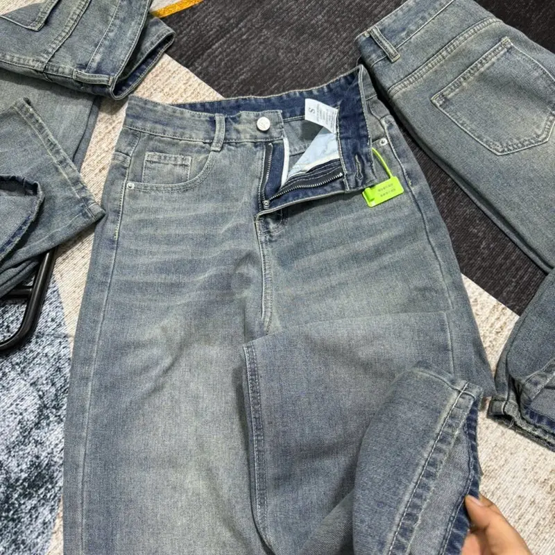 HAP (S-2XL) Quần jeans suông màu xanh lạ chất jeans mềm có 2 chiều dài 95cm và 103cm mã P3242 | BigBuy360 - bigbuy360.vn
