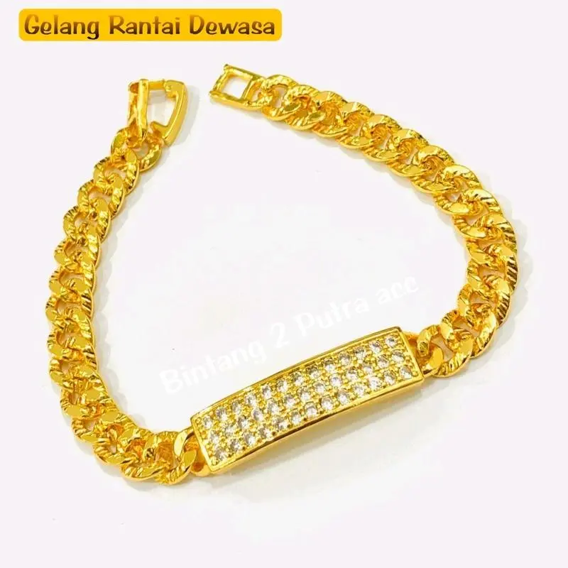 NEW PERHIASAN ACC Perhiasan Fashion Wanita terbaru Gelang Rantai Full Permata  Perhiasan Anti Karat Harian GACOR