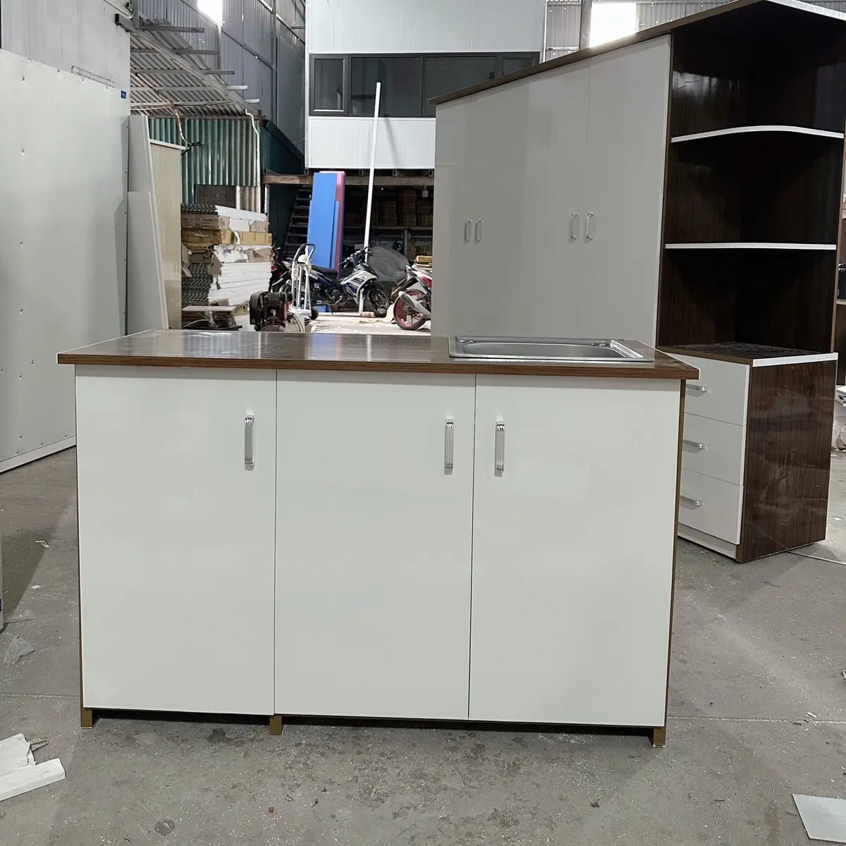 Tủ bếp nhựa mini, mặt bàn chịu lực Bền chắc Chống nước