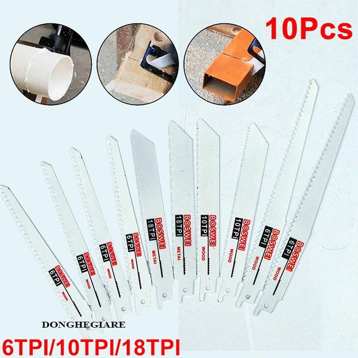 Bộ 10 lưỡi cưa gỗ kim loại Makita dùng cho máy cưa kiếm điện cầm tay