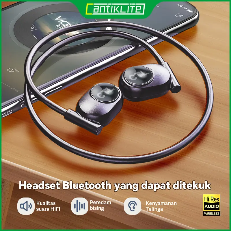 2025 Headset bluetooth konduksi tulang baru yang menggantung headset bluetooth telinga yang lama dipakai tanpa rasa sakit 0