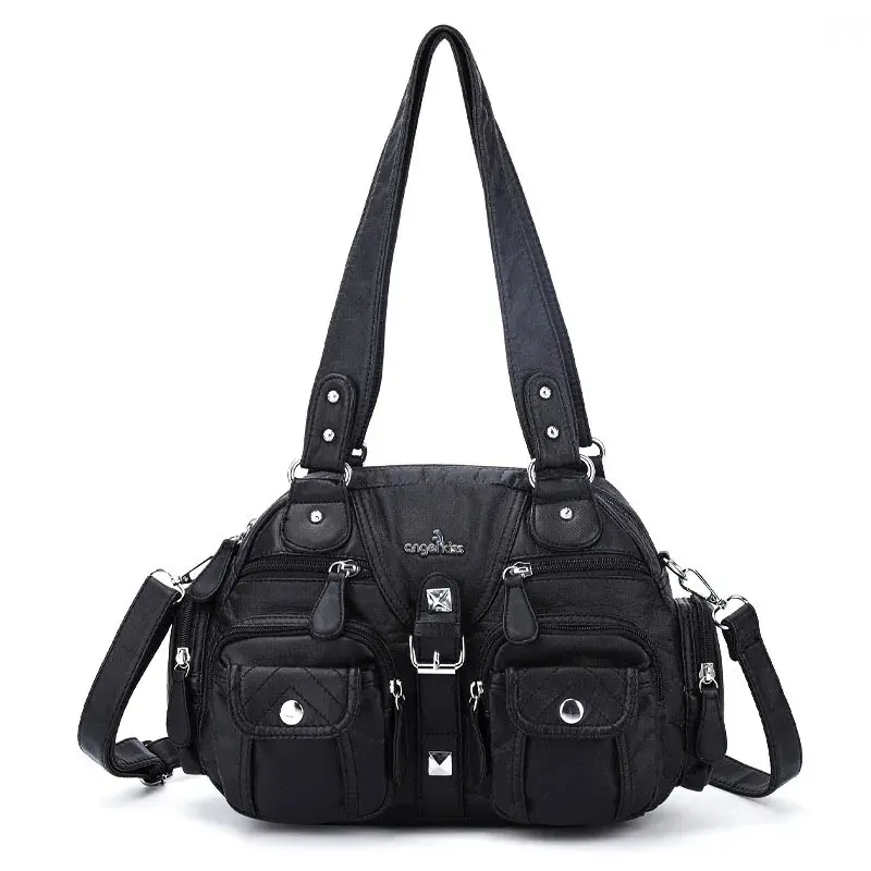 Angelkiss Women Handbags Satchel Top-handle Handbag PU Shoulder Bag Dumpling Pack Give Gifts Shoulder Bags Phone Money Pack