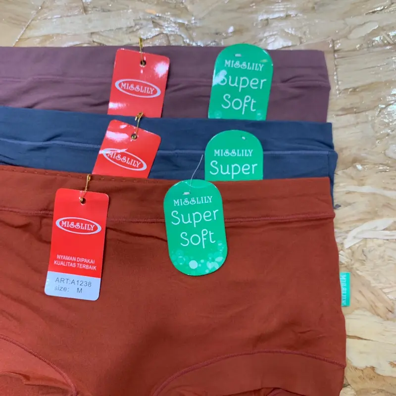 (6Pcs) Celana Dalam Wanita Misslily 1238 Super Soft M - Xxxl Jahit Belakang Lembut Nyaman 1