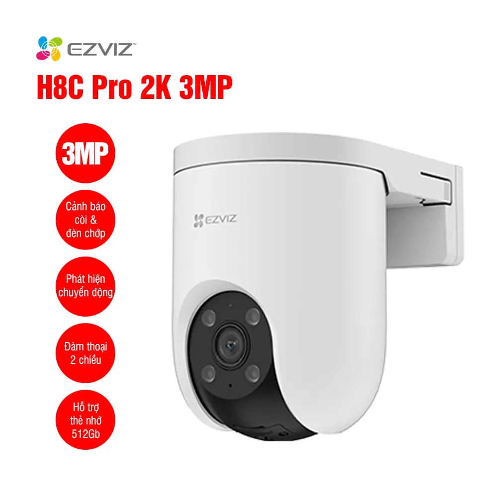 EZVIZ H8C Pro 2K (3MP) ( quay quét ngoài trời full tính năng, ban đêm có màu) nang  luong c 200  Chụp Ảnh