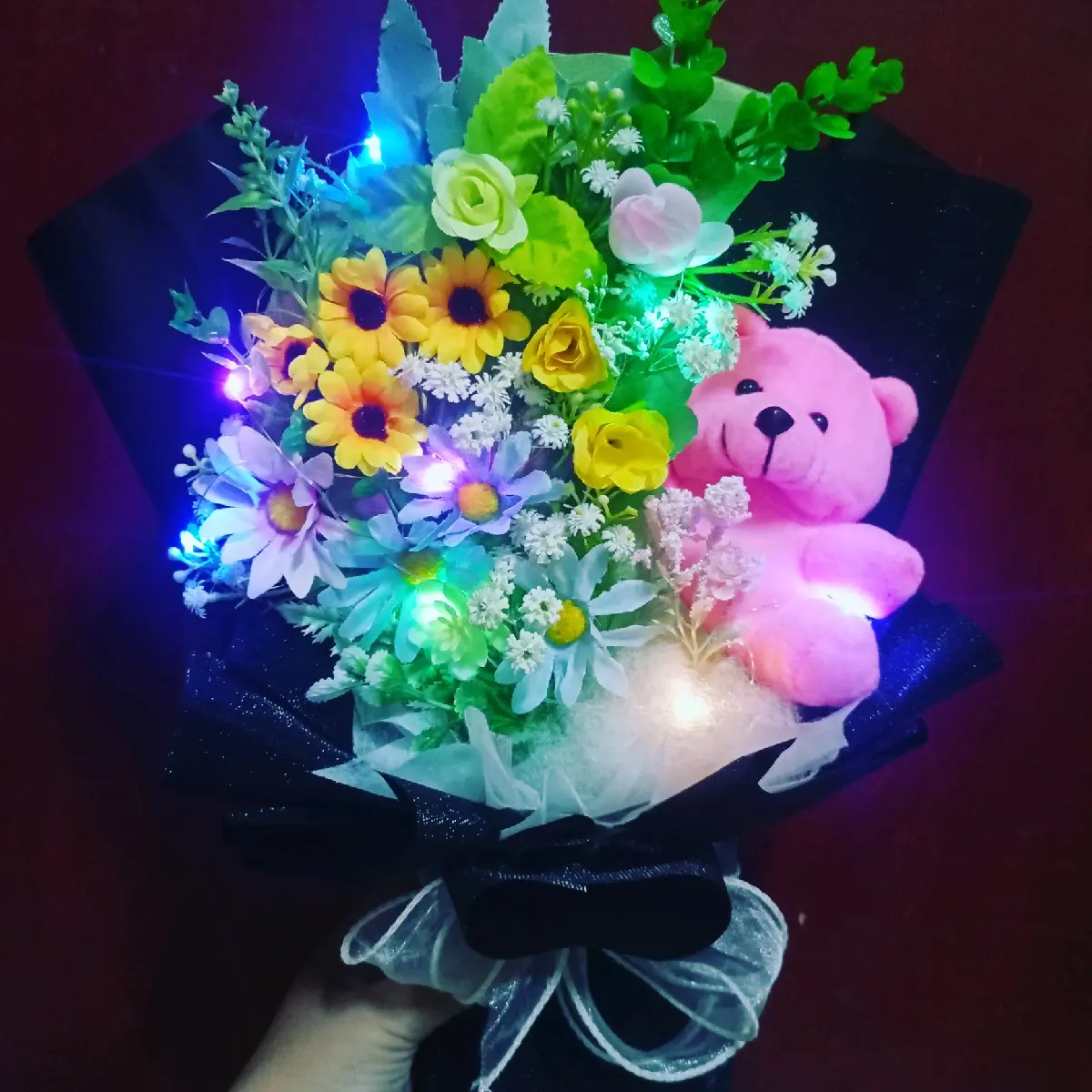 Buket bulan sabit + boneka LED Set Hadiah
