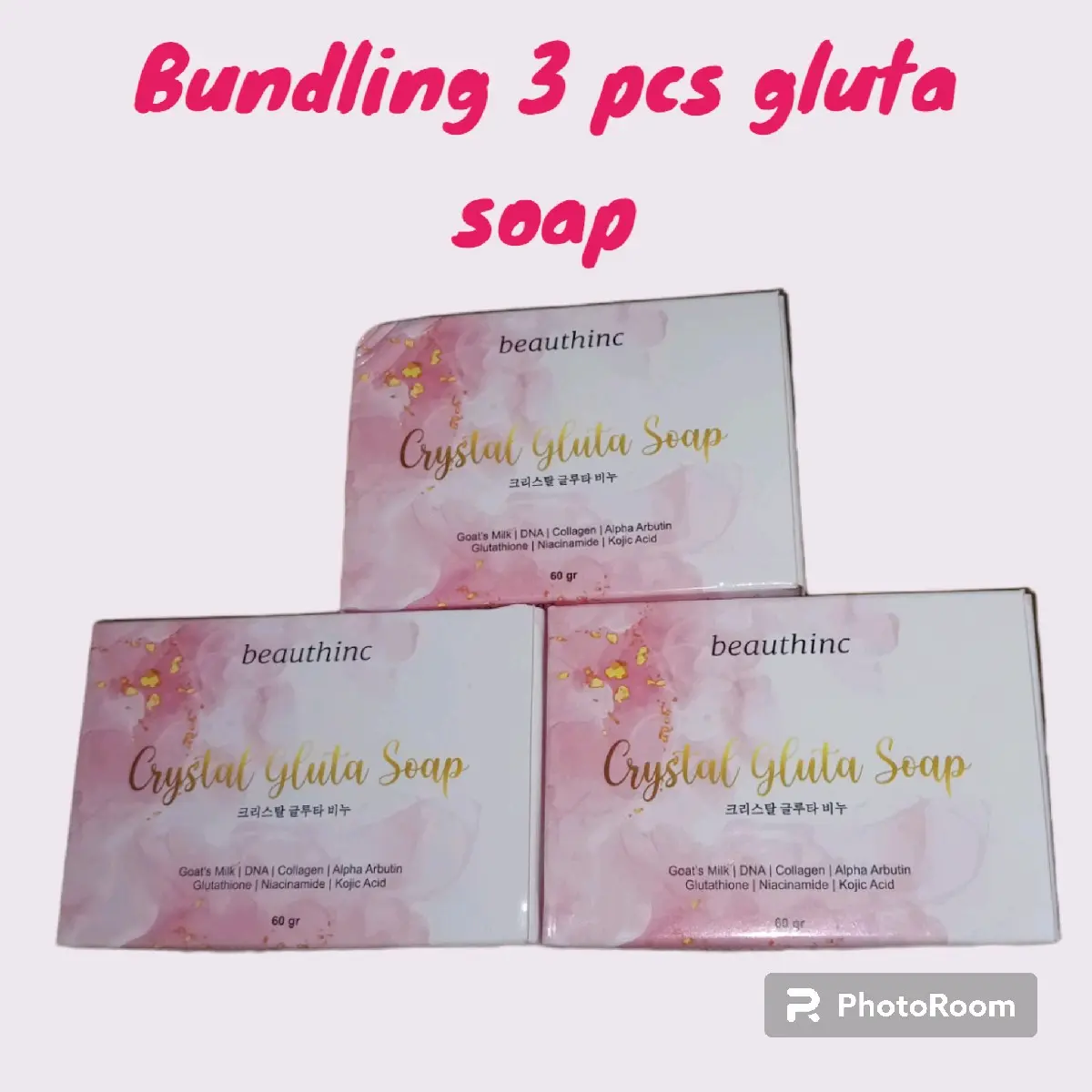 beauthinc whitening crystal gluta soap bundling 3 pcs