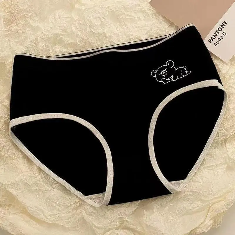 set 10 quần lót cotton nữ thiết kế họa tiết chữ sweet sọc và họa tiết gấu cute mềm mát Women Sọc Kẻ Thun 6