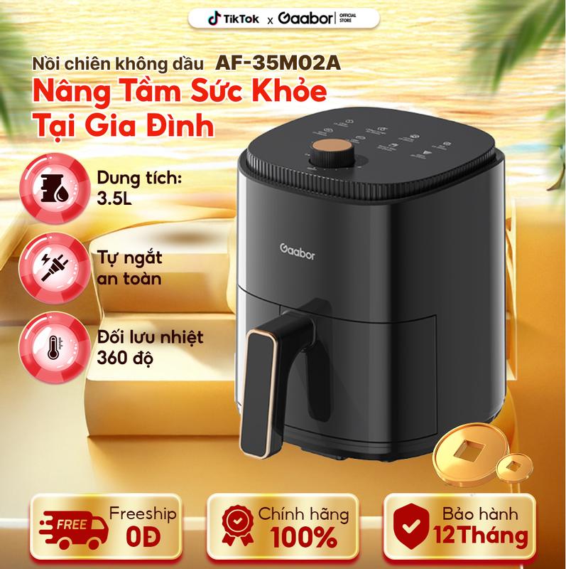 Gaabor | Nồi chiên không dầu Gaabor AF-35M02A dung tích 3.5 lít dùng cho gà, vịt nguyên con dưới 800g công suất 800W nóng nhanh xịn xò nồi chiên Nấu ăn cooker noi chien gaabor nướng lò nướng hấp sấy air fryer