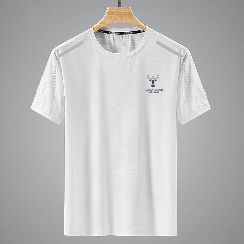 Product Introduction of Ice Silk Summer Quick Dry Clothes Men'S Short Sleeves Comfortable Casual T-Shirt Large Size Summer Relaxed Breathable Trend 30