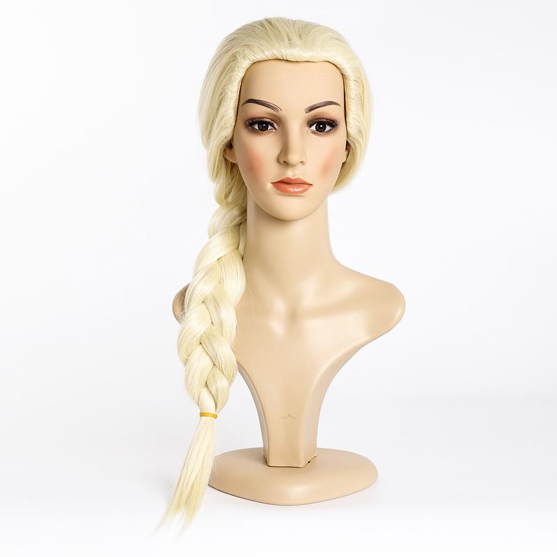 Product Introduction of Rambut Palsu Cosplay Anime, untuk Kanak-kanak dan Dewasa, Tema Pengembaraan Beku, Tema Puteri Elsa, Dalam Stok 12
