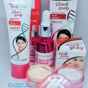 Paket 3 In 1 Fair & Lovely - Cream Siang Dan Malam & Pelembab Plus Serum Anti Acne kemasan Pink