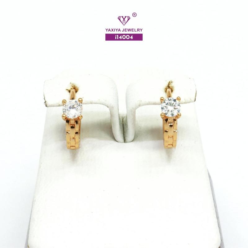 Product Introduction of Yaxiya Anting Jepit / Klip Wanita Mata Satu Simpel Perhiasan Aksesoris 764 3