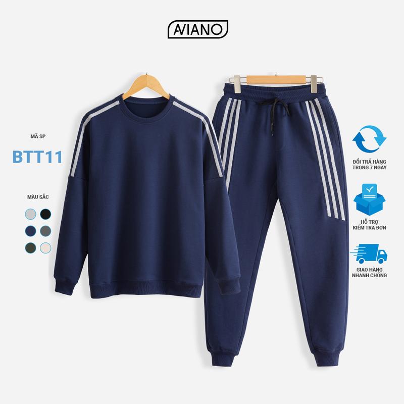 Bộ Thể Thao Nam Chất Nỉ 4 Màu Trẻ Trung Năng Động Thời Trang Cao Cấp AVIANO