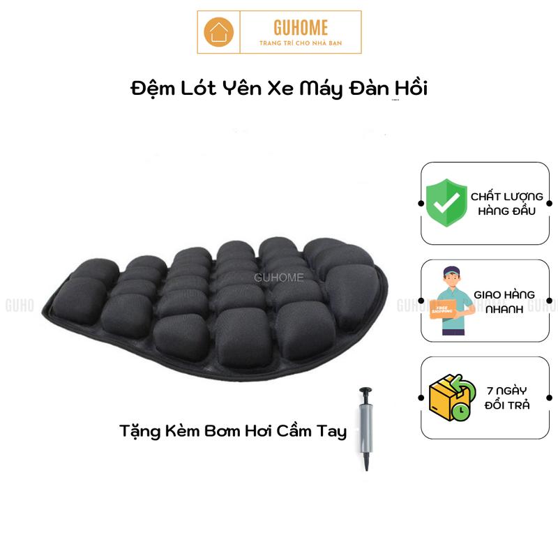  Đệm Lót Yên Xe Máy Bơm Hơi Đàn Hồi - Tặng Kem Bơm Hơi 