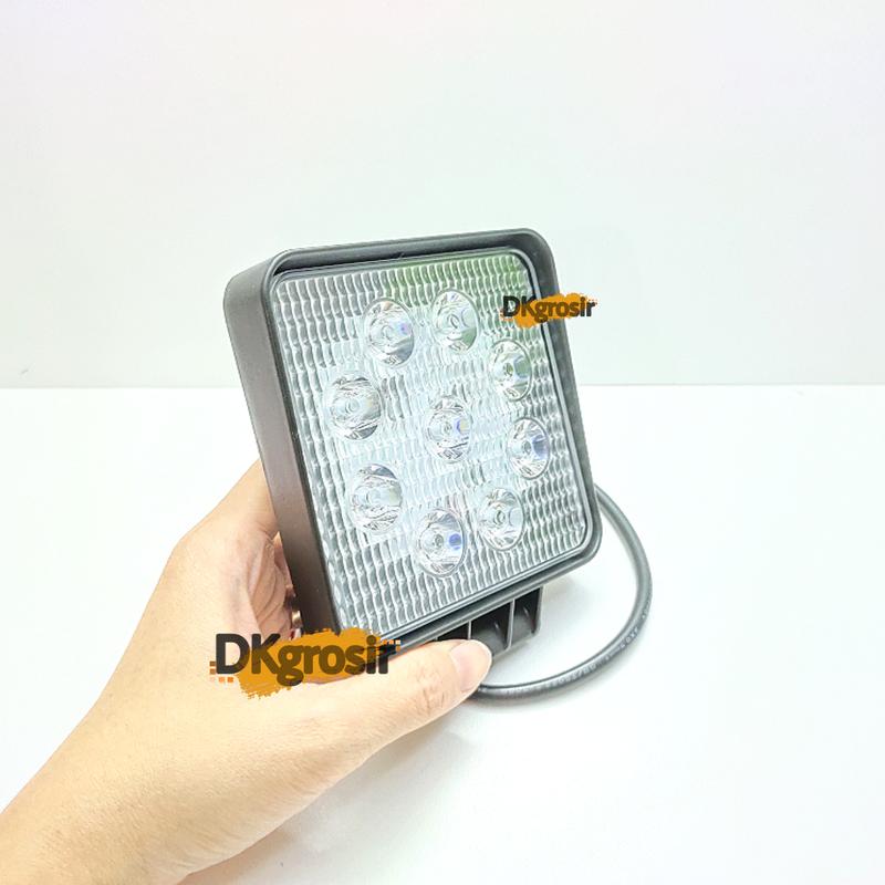 Lampu tembak sorot LED Worklight 9 mata cahaya Putih KOTAK BULAT 1