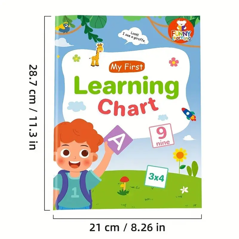 Educational Poster for Learning English Words, 1 Set Flashcard & Worksheet & Alphabet & Numbers & Fruits & Vegetables, Learning Supplies for Classrooms 1