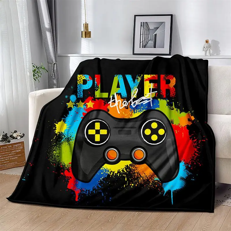 Game Controller Pattern Blanket, 1/2 Counts Soft Comfortable Throw Blanket, Bedroom Accessories Warm Napping Blanket for Home Office Travel Camping, Christmas Gifts