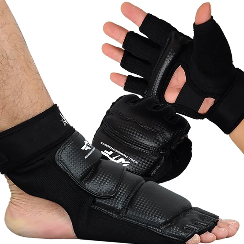 Taekwondo Hand Protector Foot Cover Children Adult Half-Finger Gloves Protect Instep Boxing Sanda Fighting