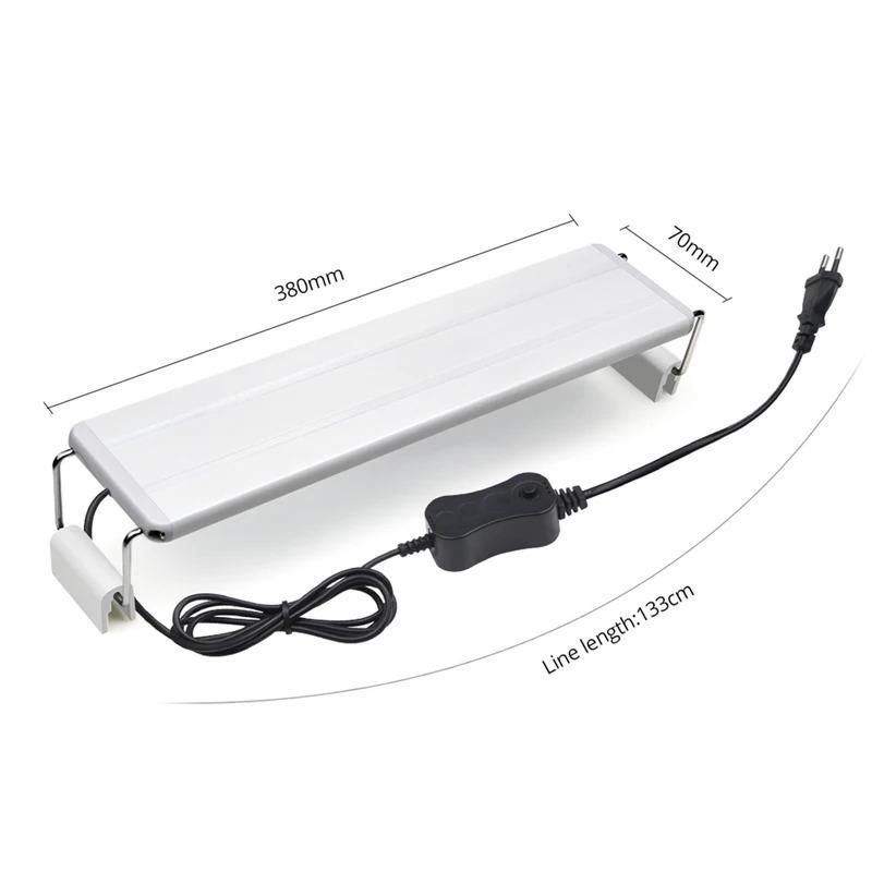 Aquarium LED Light Super Slim Fish Tank Aquatic Plant Grow Lighting Waterproof Bright Clip Lamp Blue LED 18-72cm for Plants 220V 8
