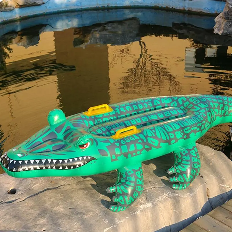 Inflatable Crocodile Design Swimming Board, Cute Inflatable Swimming Board, Floating Swimming Board, Swimming Accessories, Summer Swimming Supplies 5