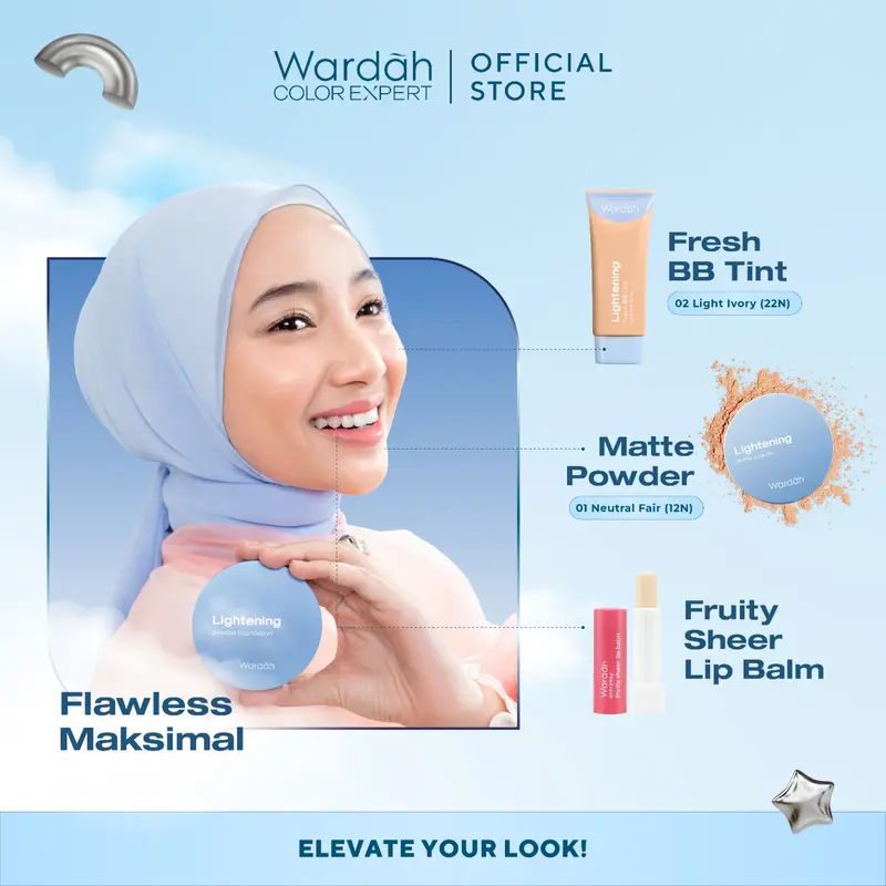 WARDAH Lightening Fresh BB Tint 15ml - Base Makeup Super Ringan yang Diformulasikan dengan SPF 32 PA+++ dan Serum Niacinamide Untuk Hasil Makeup Flawless dan Cerah - Makeup 5