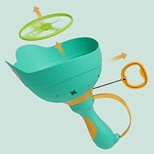 Product Introduction of Fullware Garden Outdoor Toys Games Kids Toddlers Children Age 3-5 8-12, Flying Disc Launcher & Capture Toys, 2 Pack & 12 Discs, Family & Party games, Dog Cat Toys - Gift for Boys Girls(Green+Green) 8