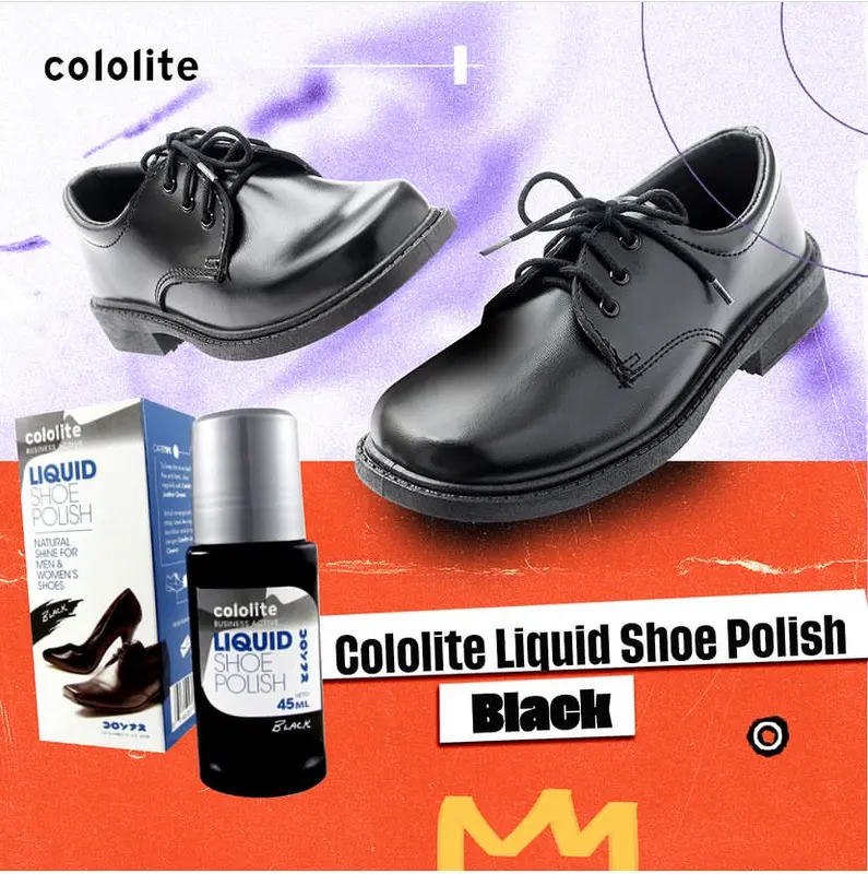 COLOLITE LIQUID SHOE POLISH Semir Sepatu Cair Kulit Praktik Mengkilap Sepatu Hitam Coklat Putih Netral Pria Wanita 45ml 2