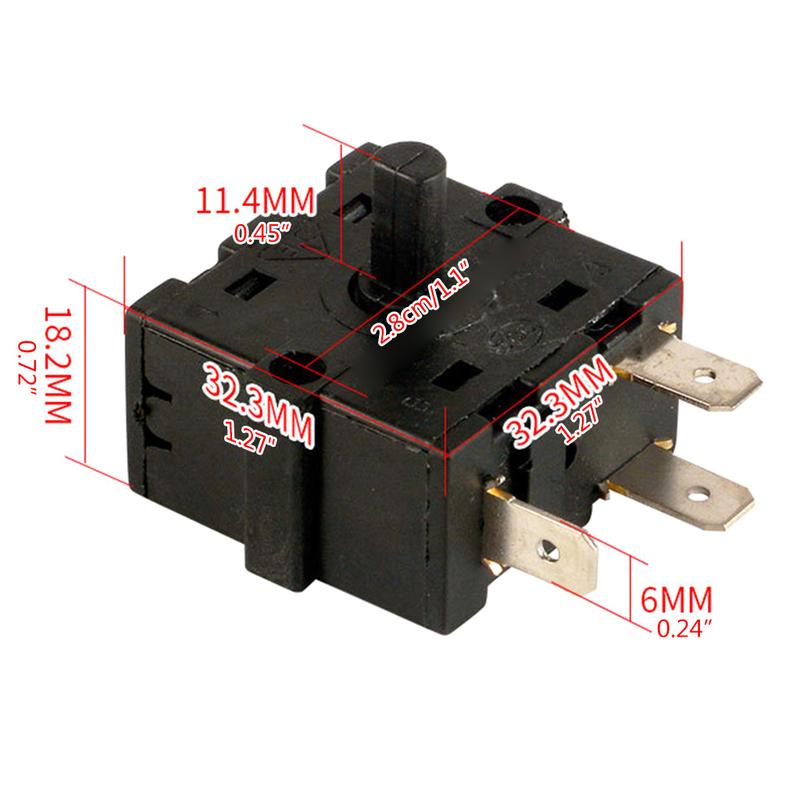 Product Introduction of Electric Heater Shift Switch 5 Pin 3 Pin Heater Power Switch Universal Power 0