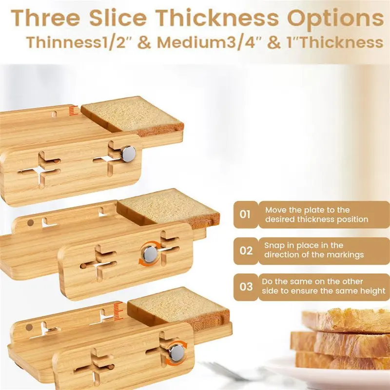 Wooden Bread Rack, Adjustable Bread Slicer, Multipurpose Bread Storage Rack, Kitchen Utensils & Gadgets, Kitchen Accessories 4
