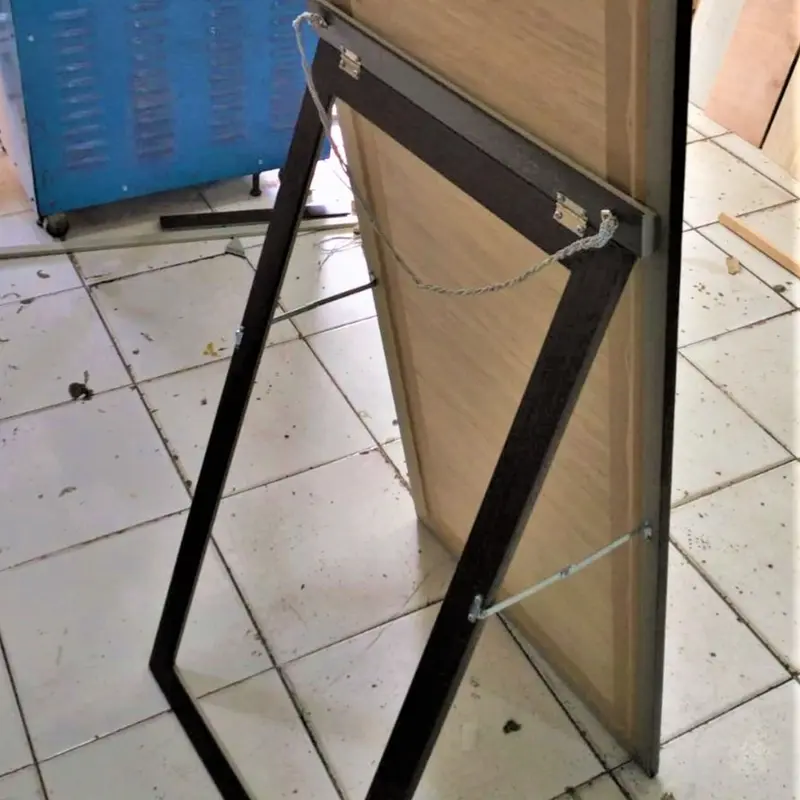 Hak Angin Engsel Kaca Cermin Standing Salon Wayang Satu Set 21 cm Bahan Besi Chrome Paket Lengkap Engsel & Baut INS Style 5