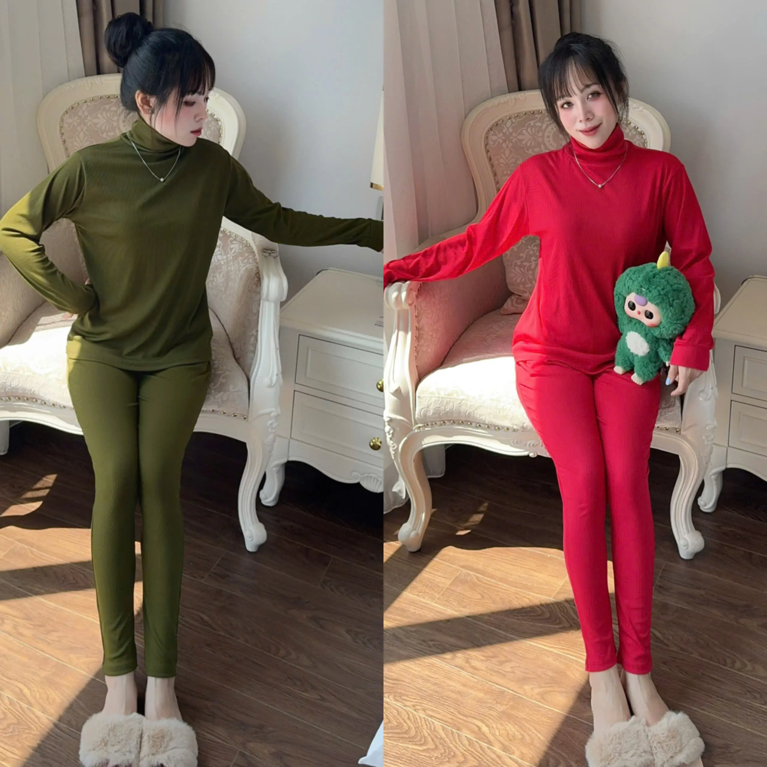 Bộ Cổ Lọ Chất Tăm Lạnh Quần Baggy 3 Size Từ 40Kg-85Kg