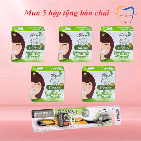 combo 5 hộp kem đánh răng Phoca tặng bàn chải Hàn quốc