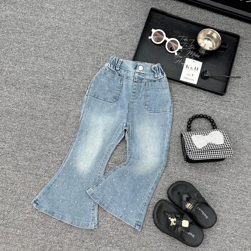 Product Introduction of Q39-[Tom&Nau Kids] Quần loe jean đính đá cho bé gái size từ 12-34Kg 5