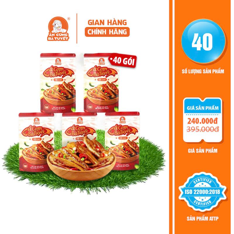 COMBO 40  GÓI snack CÁ CƠM tê Cay BÀ TUYẾT  BÀ TUYẾT Đồ ăn vặt việt nam Snack Food