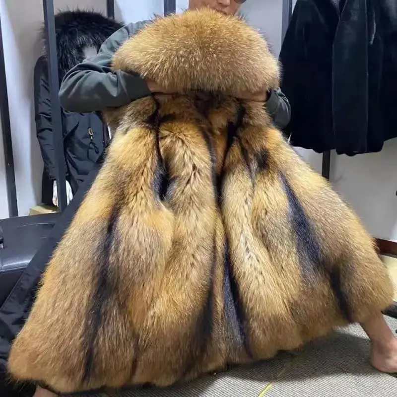 Áo Parka, Dành Cho Nam Và Nữ, Cùng Mùa Đông, Hàng Mới Về, Lót Có Thể Tháo Rời Áo Khoác Lông Cáo, Dài Trung Bình Ưu Đãi Đặc Biệt