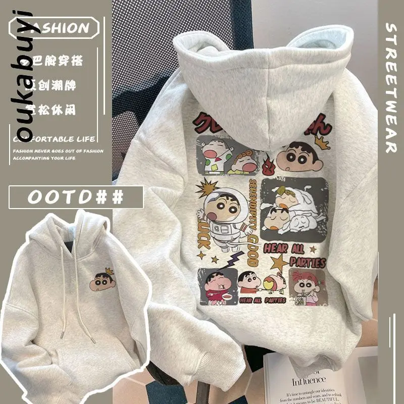 Áo Len Có Túi Kangaroo In Hình Bút Chì Màu Xiaoxin, Phong Cách Đại Học, Dành Cho Nam Và Nữ, Dáng Rộng Vừa Vặn, Lót Lông Cừu, Có Mũ Trùm Đầu, Áo Khoác Cổ Điển Menswear Hoodie