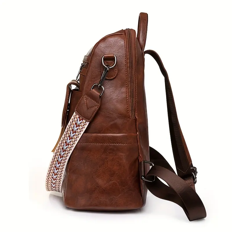 Women'S Large Capacity Retro Backpack - Black with Tassel Accents, Adjustable Strap, Zipper Closure, Casual Style, Movie-Themed Design, Casual Backpack |     Movieinspired Backpack |     Durable Backpack 2